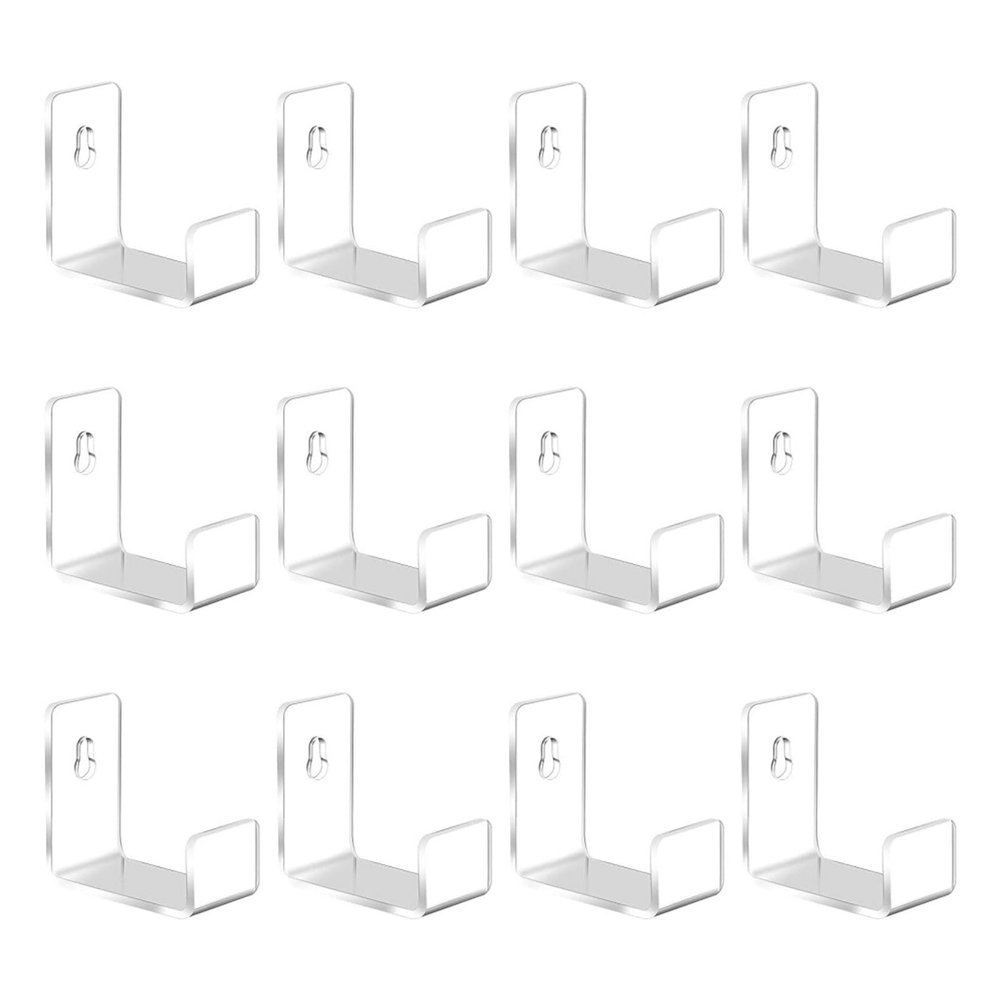 YOUKOLO Wall-Mounted Acrylic Vinyl Record Holders, Clear Display Shelves, 12-Pack