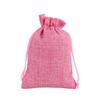 10-Pack Linen-Look Drawstring Bags, Pink, 7 x 9 cm view 1
