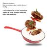 CDQL 16 cm Round Red Enameled Cast Iron Frying Pan with Rubber Handle Cover view 3