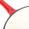 CDQL 16 cm Round Red Enameled Cast Iron Frying Pan with Rubber Handle Cover view 4