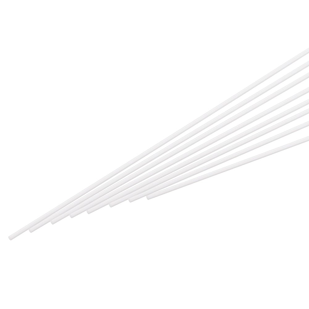 sourcing map 30 ABS Plastic Rods, 1–6 mm Diameter, 250 mm Long, White