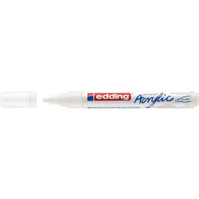 Edding 5100 Acrylic Marker, Traffic White, Medium Tip, 2–3 mm, 10-Pack