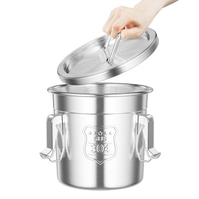 Garbenat 6L Stainless Steel Food Storage Bucket with Lid, 3 Clips