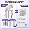 Garbenat 6L Stainless Steel Food Storage Bucket with Lid, 3 Clips view 2