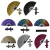LUOFENG Glitter Folding Hand Fan with Storage Bag and Strap view 3