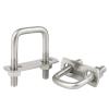 304 Stainless Steel U-Bolt Set, M10/M12 Square-Clamp U-Screws with Nuts view 3