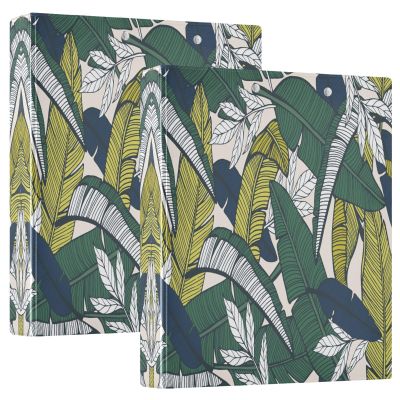 Quteprint 3-Ring Binder, Hawaiian Tropical Palm Leaves, 1.5 in, Round Ring Organizer