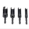CCBFLA Cork Extraction Drill Bit Set with Hex Shank, 4-Piece Black Round Removal Bit Set view 1
