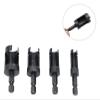 CCBFLA Cork Extraction Drill Bit Set with Hex Shank, 4-Piece Black Round Removal Bit Set view 4