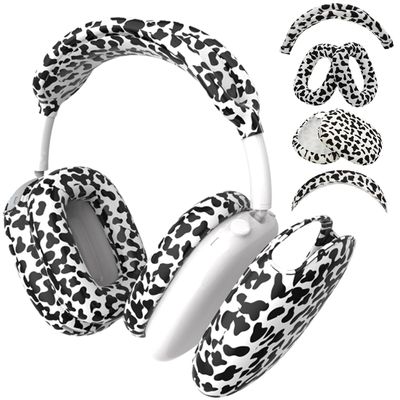 4-in-1 Silicone Protective Cover for Apple AirPods Max 2/1, Cow Print