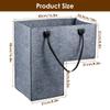 L-Shaped Felt Stair Basket with Handles, Medium Gray view 3