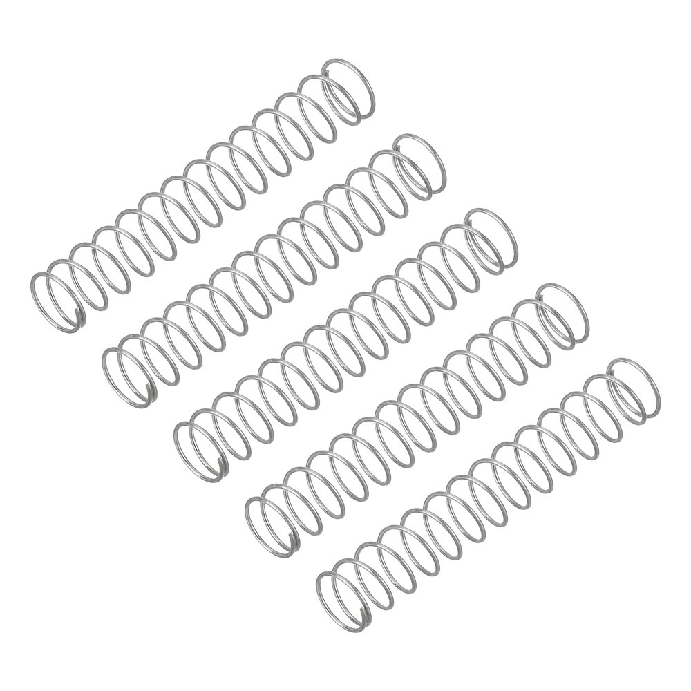 QUARKZMAN 5-Pack Compression Springs, 0.5 x 7 x 35 mm, 304 Stainless Steel, Silver