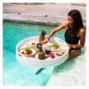 BOKNI Floating Pool Serving Tray, Woven Rattan, White view 1