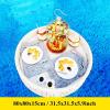 BOKNI Floating Pool Serving Tray, Woven Rattan, White view 3