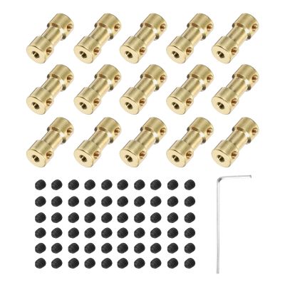 QUARKZMAN 15-Piece 3 mm to 3.17 mm Brass Flexible Shaft Coupling Set