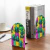 Colorful Pineapple Bookends with Sturdy Metal Base view 2