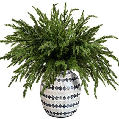 Purple Star 1N Extra-Long Artificial Norfolk Pine Branches for Christmas, 15-Pack