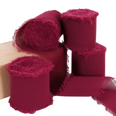TONIFUL Dark Purple Chiffon Ribbon, 3.8 cm x 5.5 m