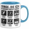 Things I Do in My Free Time Handball Mug – Gift Idea for Handball Players (Blue) view 1