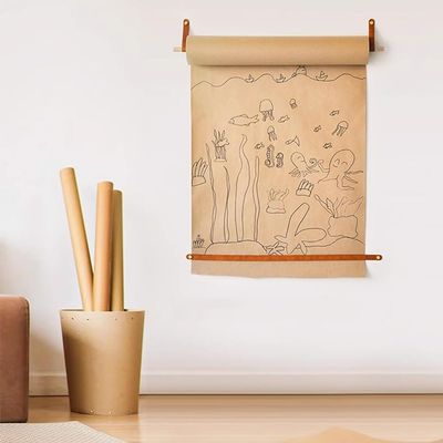 GWWBD Kraft Paper Holder and Cutter, Wall-Mounted, 45/64 cm, Gift-Wrap Dispenser, 64 cm