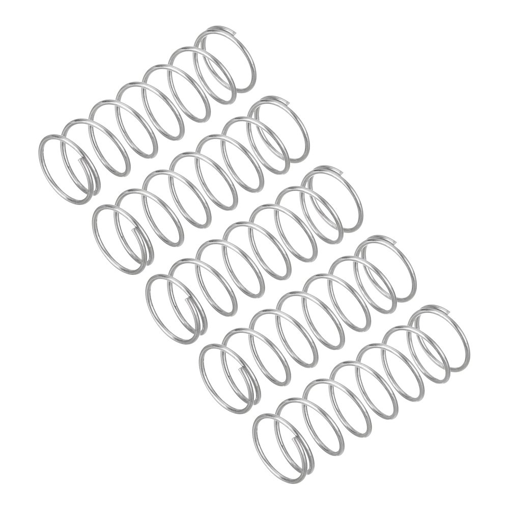 QUARKZMAN 5-Piece Compression Spring Set, 0.7 x 10 x 30 mm, 304 Stainless Steel, Silver