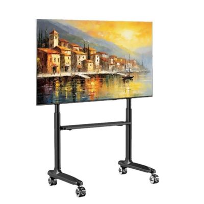 Freestanding TV Stand, Mobile TV Cart for 42–86-Inch TVs, Height-Adjustable Rolling Floor Stand, 176 lb Capacity