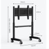 Freestanding TV Stand, Mobile TV Cart for 42–86-Inch TVs, Height-Adjustable Rolling Floor Stand, 176 lb Capacity view 2