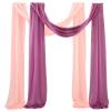 SYSUII 2-Piece 75 x 300 cm Chiffon Wedding Arch Curtain Backdrop, Pink, Purple and Light Pink view 1