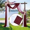 SYSUII 2-Piece 75 x 300 cm Chiffon Wedding Arch Curtain Backdrop, Pink, Purple and Light Pink view 2