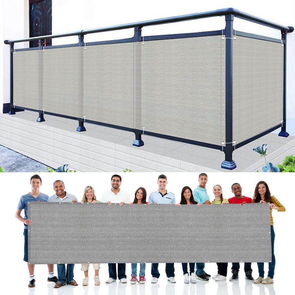 GAIFNAG Privacy Screen Fence 140 x 850 cm, HDPE 220 g/m², Gray
