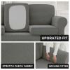 SYLC Ektorp Sofa Cover with Separate Cushion Covers, Stretch Jacquard, Mid-Gray view 3