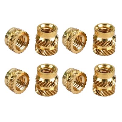 Brass Heat-Set Inserts, M4, 5 mm Length, 7 mm OD, 50-Pack