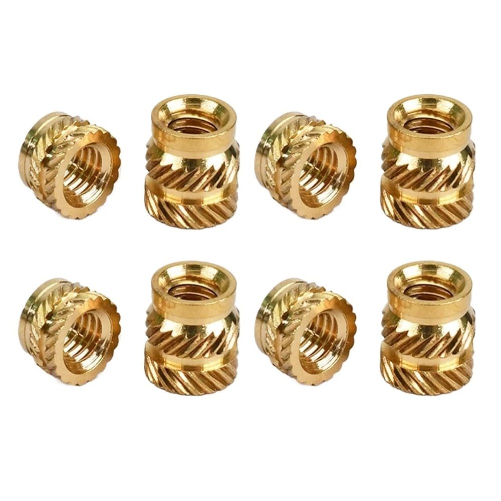 Brass Heat-Set Inserts, M4, 5 mm Length, 7 mm OD, 50-Pack