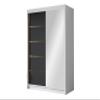 Mirjan24 Laraso III Sliding-Door Wardrobe with Gold Accents, Mirror, 120 cm, White/Black view 1