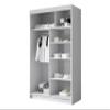 Mirjan24 Laraso III Sliding-Door Wardrobe with Gold Accents, Mirror, 120 cm, White/Black view 3