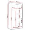 Mirjan24 Laraso III Sliding-Door Wardrobe with Gold Accents, Mirror, 120 cm, White/Black view 4