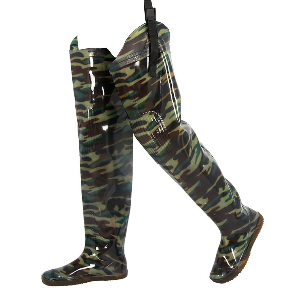 HPFHSJ PVC Hip Waders with Boots, Camouflage, EU 41