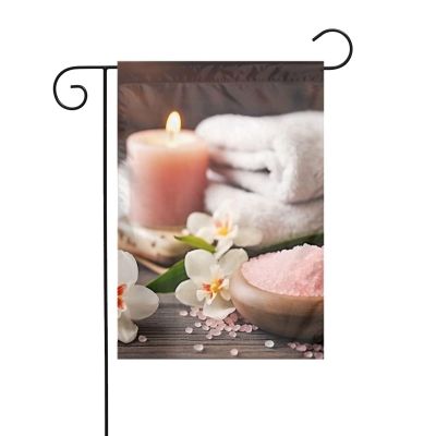 Outdoor Garden Flag, 12 x 18 in, Double-Sided Welcome Flag, Spa Theme