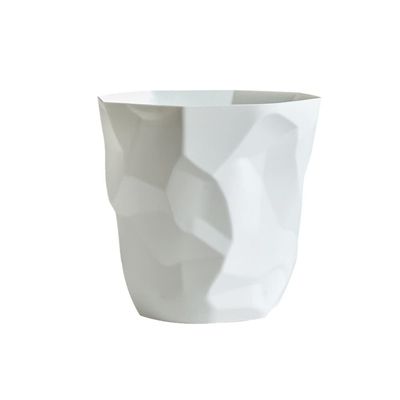 Aqxyxsw Irregular Open Nordic-Style Plastic Trash Can, Durable, Compost and Recycling Bin, Lingli (Bianco)