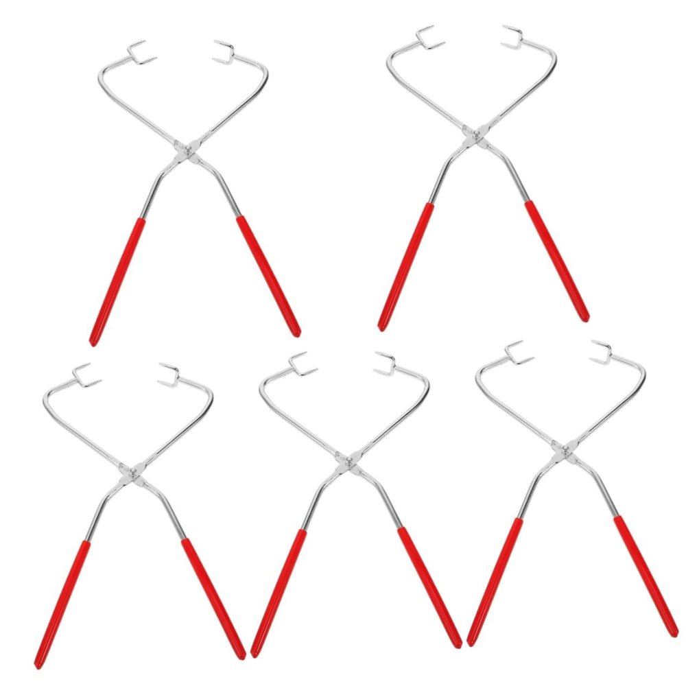 VILLCASE 5-Piece Stainless Steel Dipping Tongs for Ceramic Glazing