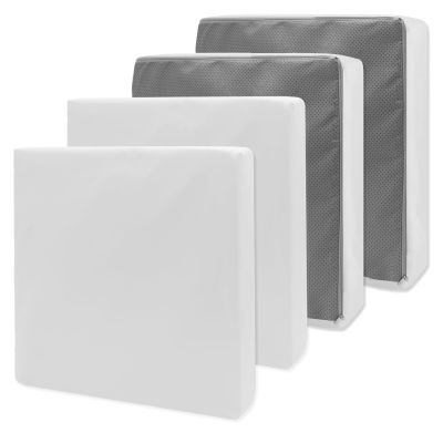 Heavyoff Patio Seat Cushion Covers, Waterproof, Non-Slip, 4-Pack, White, 50 x 55 x 10 cm