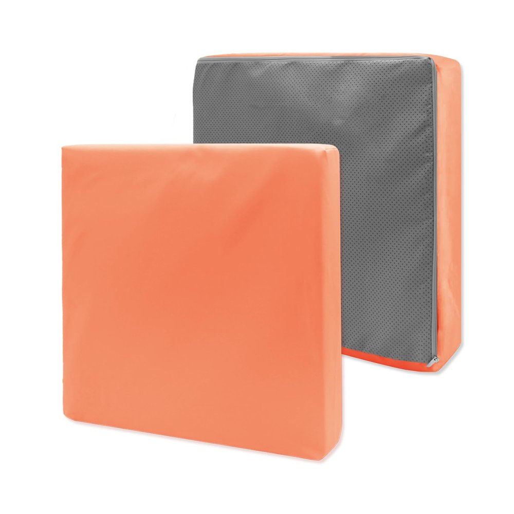 Heavyoff Patio Seat Cushion Covers, Waterproof Outdoor Cushion Covers, Non-Slip Covers for Wicker Garden Chairs, 2 Pack, Orange, 50 x 55 x 10 cm