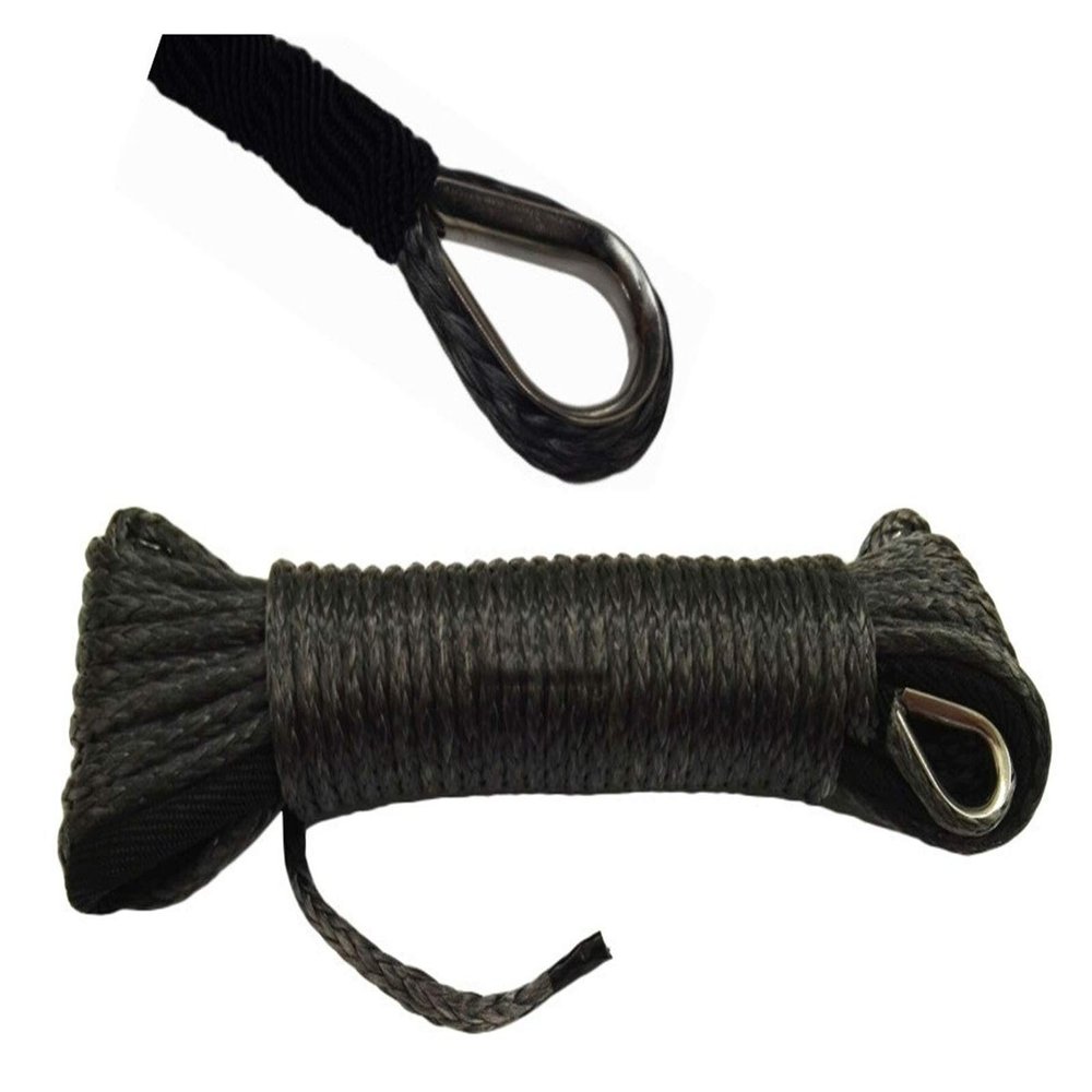Black Synthetic ATV Winch Rope, 5 mm x 15 m