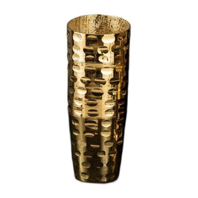Luxury Gold Pedestal Bathroom Sink with Faucet, Drain & Mirror
