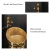 Luxury Gold Pedestal Bathroom Sink with Faucet, Drain & Mirror view 3