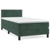 Willood Velvet Box Spring Bed with Mattress, Dark Green, 90x200 cm view 2
