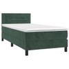 Willood Velvet Box Spring Bed with Mattress, Dark Green, 90x200 cm view 3