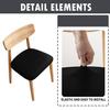 XHDZSW PU Leather Stretch Dining Chair Seat Covers, Black, 4-Pack view 4