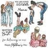 Die-Cutting Stencils and Stamp Set for Card Making and Scrapbooking, Happy Mother's Day, "Mother Are the Best Words" view 1