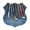 YKUDBN Shield-Shaped Wall Art, Hockey Stick Print, Vintage Metal Sign view 1